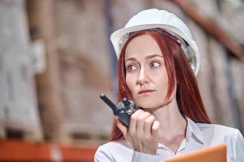 Women holding fleet tracking system