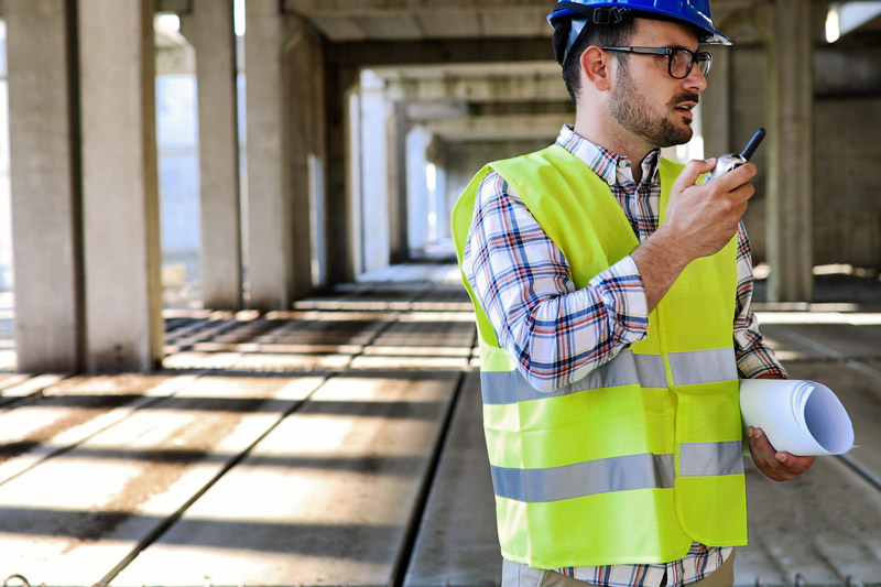 Man holding the radio